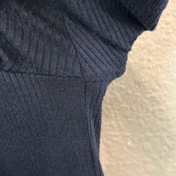 #480 n/t navy blue short sleeve ruffle hem dress size large - Picture 6 of 13